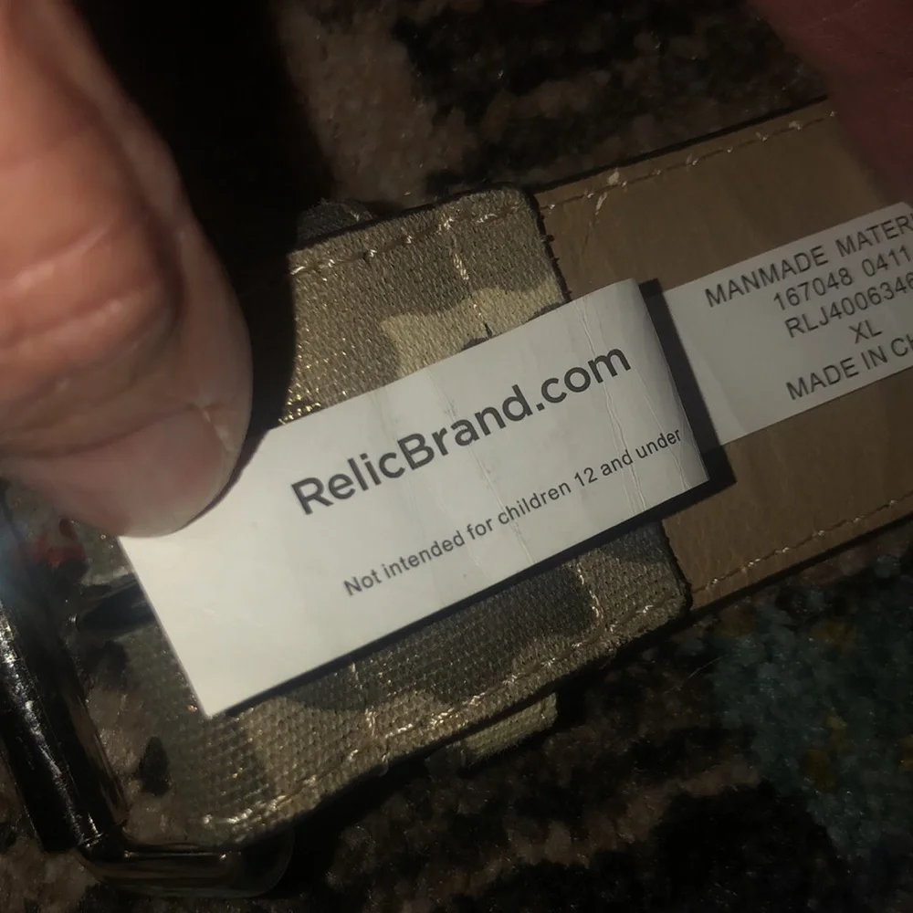 Relic Vegan Leather Camouflage Belt with Silver Buckle